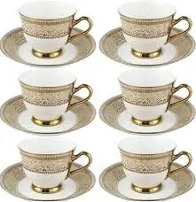 BHARAT CUP & SAUCER GOLD 6 PCS